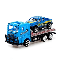 Грузовик инерционный "Эвакуатор" с машиной, цвета МИКС.
