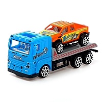 Грузовик инерционный "Эвакуатор" с машиной, цвета МИКС.