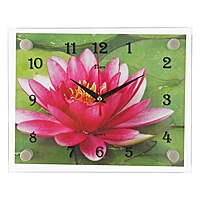Часы настенные прямоугольные "Розовый лотос", 20х26 см микс