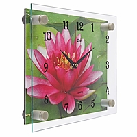 Часы настенные прямоугольные "Розовый лотос", 20х26 см микс