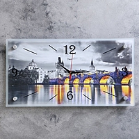 Часы-картина настенные "Мост", 52х26 см микс