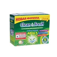 Таблетки для посудомоечных машинClean&Fresh All in 1, 15 шт