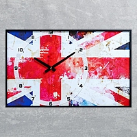 Часы-картина "Британский флаг", 37х60 см  микс