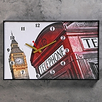 Часы-картина "Символы Лондона", 37х60 см  (стрелки микс)