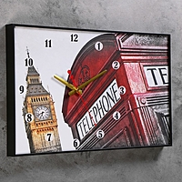 Часы-картина "Символы Лондона", 37х60 см  (стрелки микс)