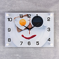 Часы настенные прямоугольные "Завтрак", 25х35 см микс
