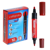 Маркер перманентный двухсторонний круглый (5 мм/3 мм) красный CALLIGRATA 1150