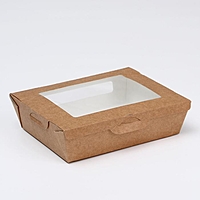 Упаковка, салатник с прозрачным окном, 19 х 15 х 5 см, 1л