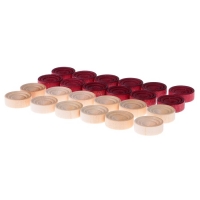 Шашки деревянные,(набор 24 шт)., диаметр 2.8 см, высота 0.9 см