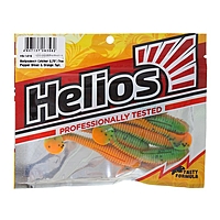 Виброхвост Helios Catcher 7 см Pepper Green & Orange (HS-1-018 (набор 7 шт)