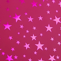 Бумага голографическая "Звёзды", розовый, 70 х 100 см