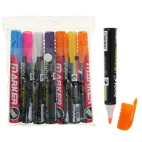 Набор маркеров меловых для стекла 7шт. круг LED маркер