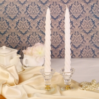 Набор свечей витых, 2 штуки, белый