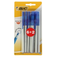 Набор ручек шариковых 8 штук BIC Round Stic Exact резиновый упор 0.7 синие 920391