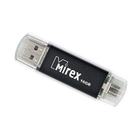 USB-флешка OTG 16 Gb Mirex SMART black, с двойным коннектором