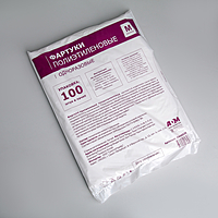 Фартуки полиэтиленовые одноразовые ПНД, размер M, 70х108 см, упаковка 100 шт