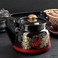 Чайник «Рябина», 2,3 л, эмалированная крышка, цвет красно-чёрный, МИКС